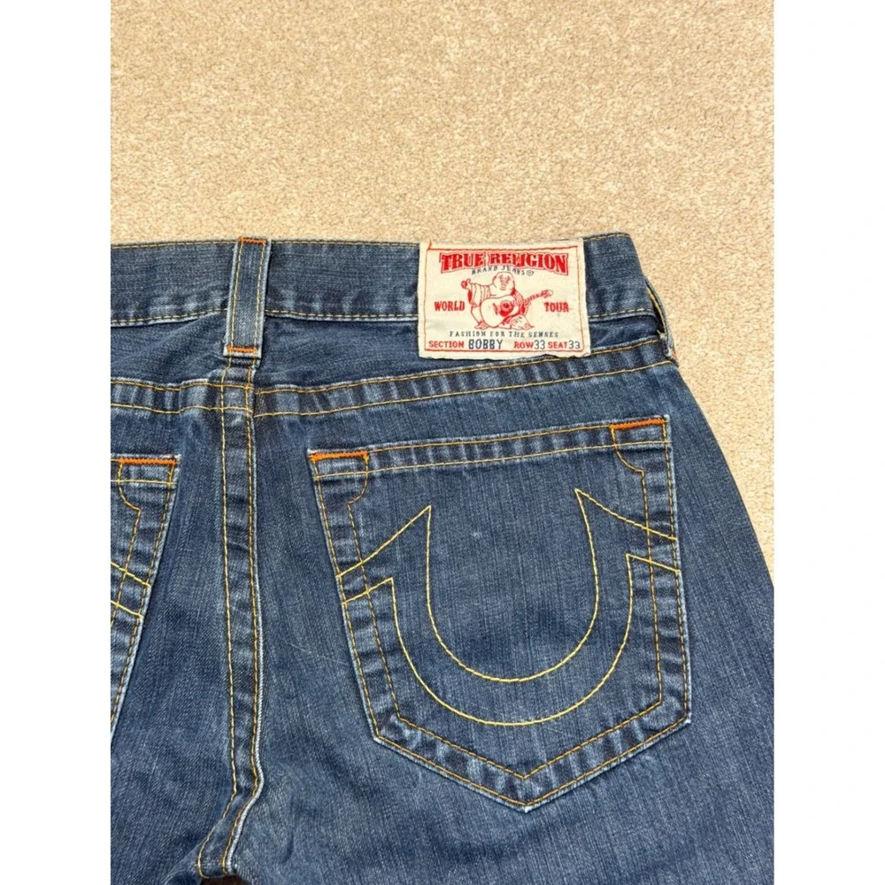 True Religion Bobby Jeans Mens 33 Blue Straight Leg Made in USA Cotton Denim